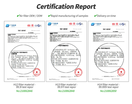 Customization Activated Carbon Air Filters N.30-50 Randomly Combine