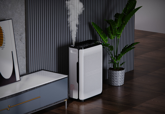 White ABS Plastic HEPA UV Air Purifier 25-50 DB Noise Level